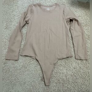 NUUDS Long Sleeve Ribbed Crewneck Bodysuit XXL